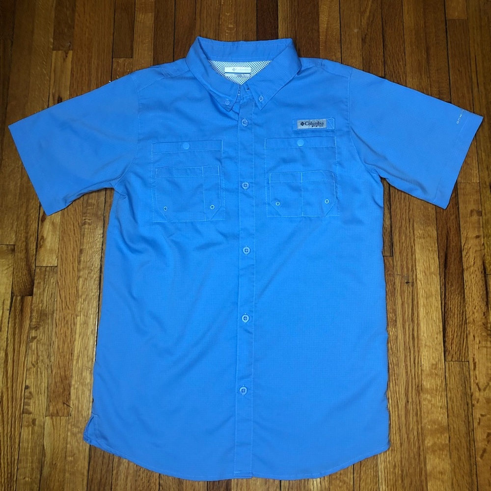 Columbia PFG Shirt Size XL (18-20) Color Blue